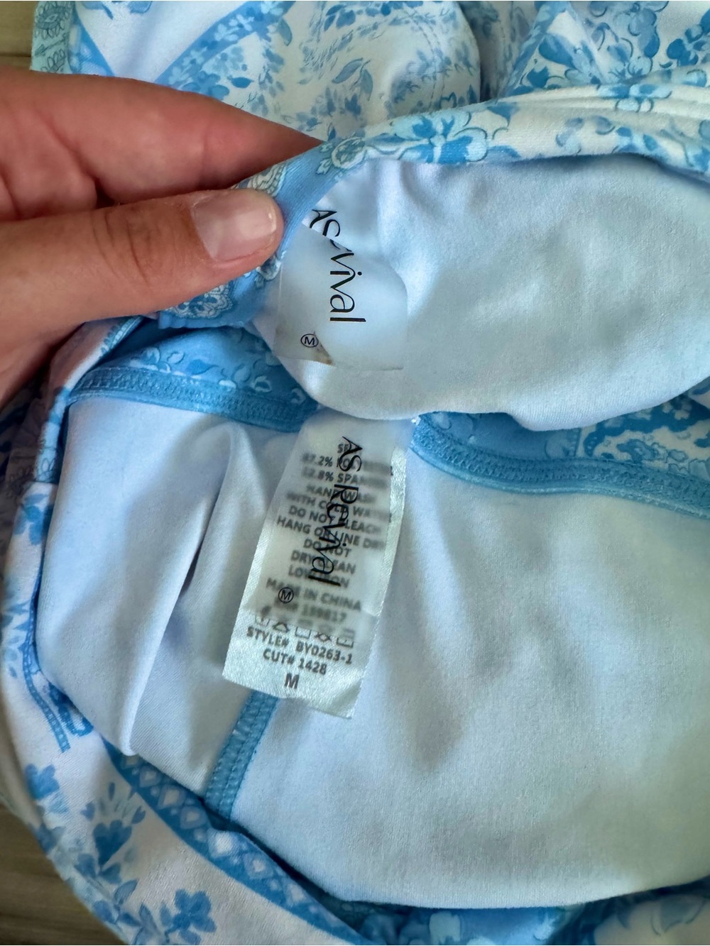AS Revival Blue Patchwork Floral Biker Short Set β Size Medium - Picture 3 of 4